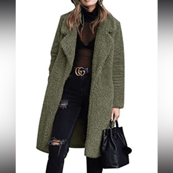 Zara Green Boucle Coat XS - Picture 1 of 4